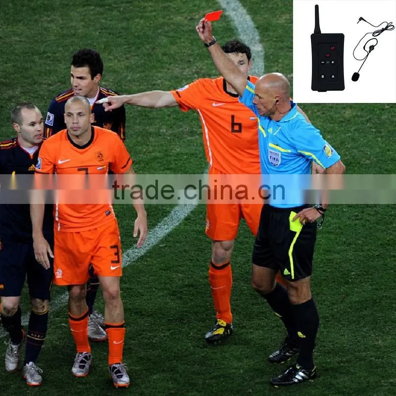 OEM New 12Hrs talking time Wireless Full Duplex bluetooth interphone 1200M soccer football referee two way radio communication