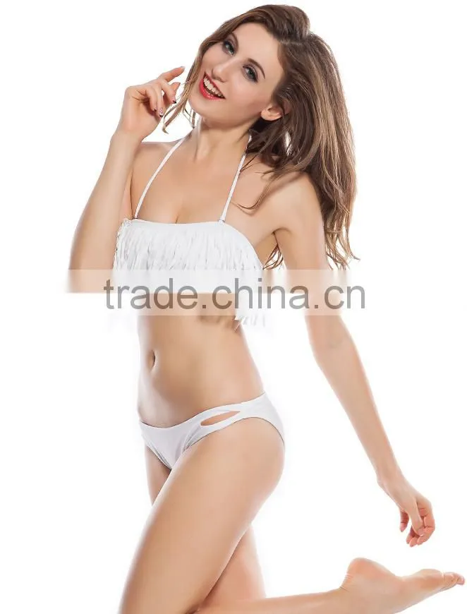 Guaranteed quality hot mature women sexy tassel swimwear halter fringe bikini