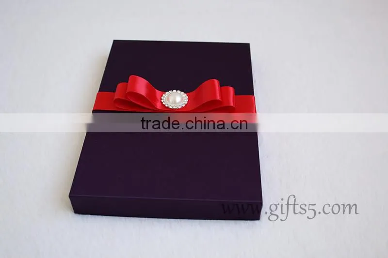 Custom Handmade Luxury Purple Wedding Gift Box for invitations