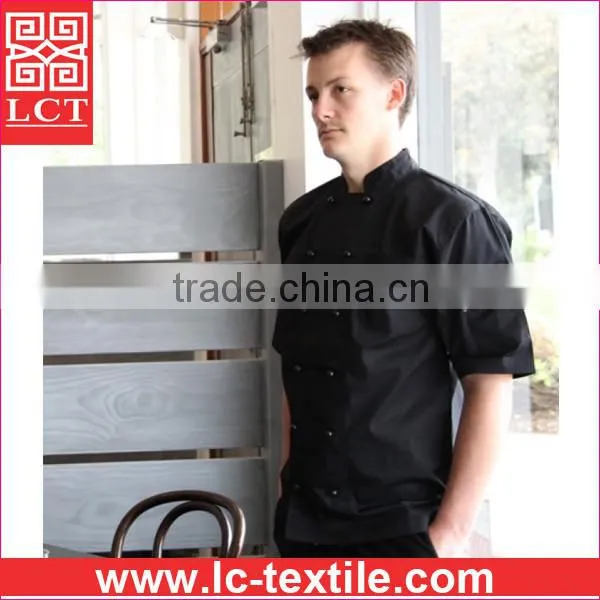 supply factory direct sell 65% polyester 35% cotton breathable Chef jacket with double breasted design for unisex wear(LCTU0018)