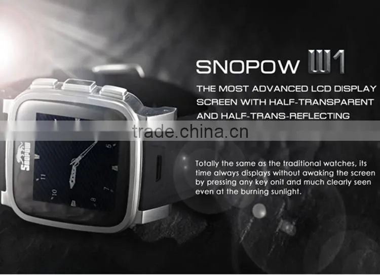SNOPOW W1 Smartwatch Latest Wrist Watch Mobile Phone With MTK6260A 128MB RAM 64MB ROM 2MP Camera IP68 Waterproof Smartwatch