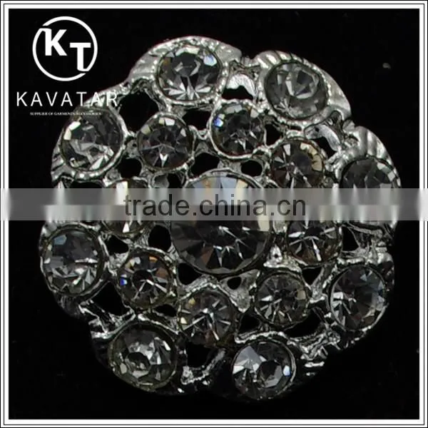 Good quality NK019 metal flower lead free metal shank rhinestone buttons
