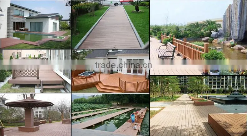 European style outdoor antiseptic wood plastic composite decking waterproof WPC floor