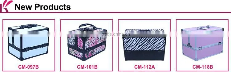 Elegant Pink Decorative Hard Shell Aluminum Frame Beauty Case