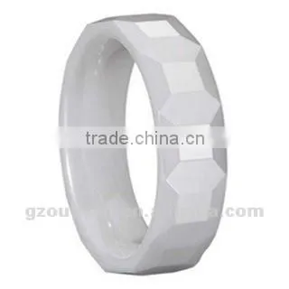 Hot Sell Men and Women White Ceramic Wedding Band Ring, 10mm Width White Ceramic Ring Size Available from 4-16