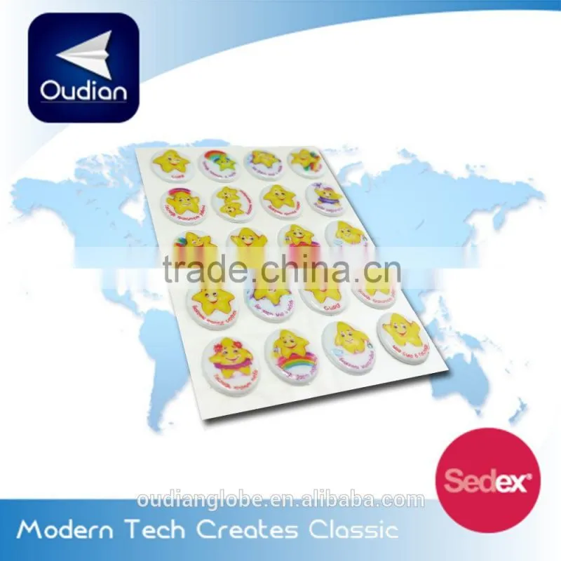 OEM custom cute cartoon puffy sticker