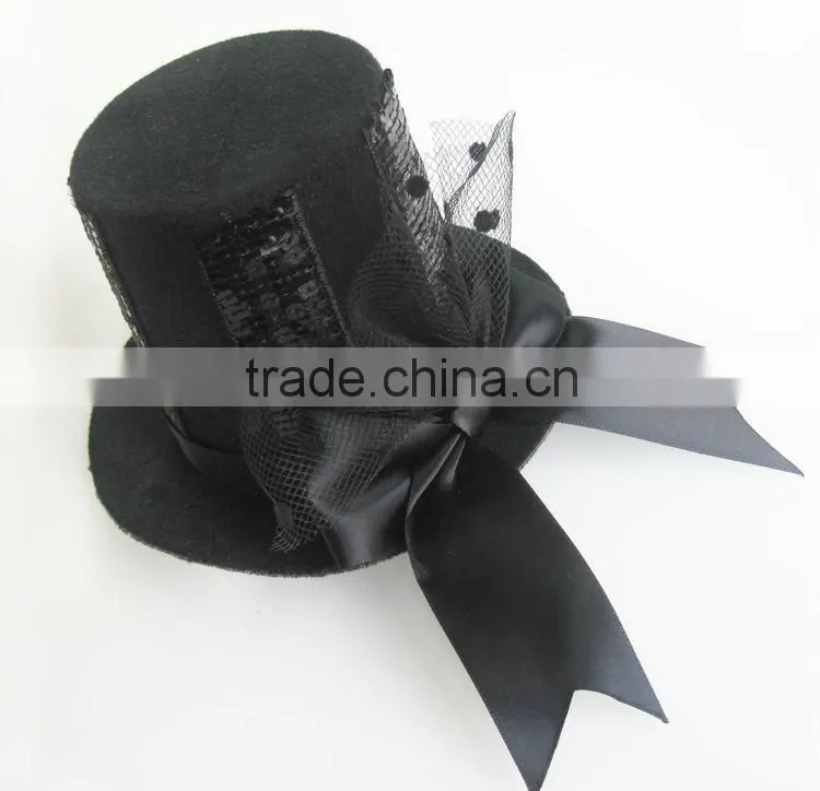 MYLOVE black bow fascinator with clips hair ornaments wholesale MLGM047