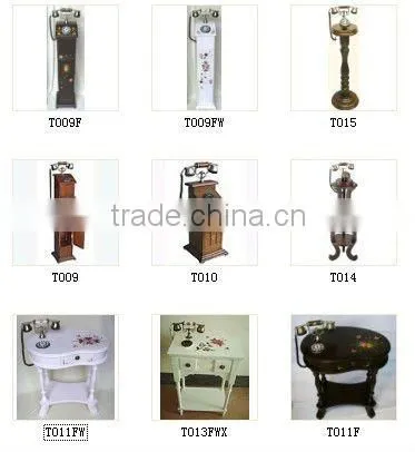 Wooden Home Decor Vintage Antique Wood Telephone Stand