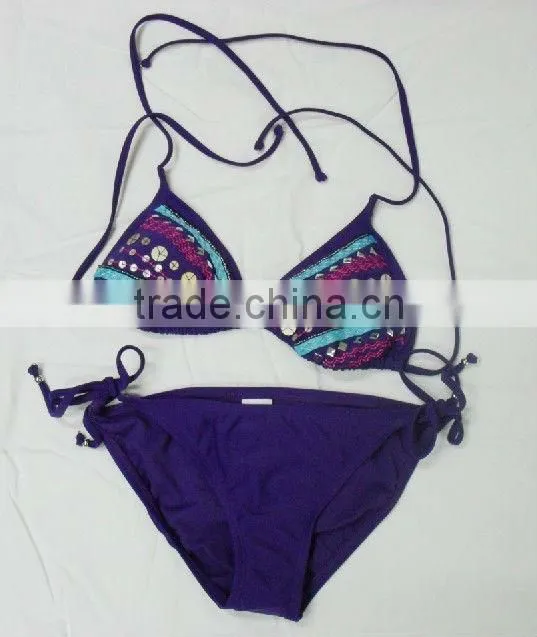 Colorful Flowers Sexy Underwire Cups Push-up Padding Swimwear