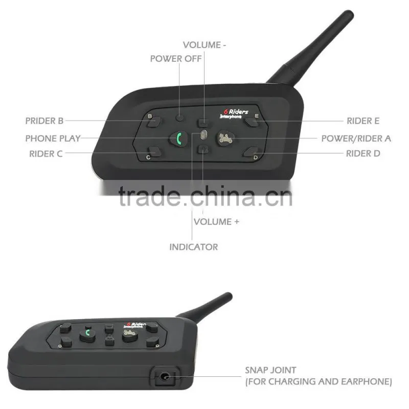 2016 new! 2 pcs Bluetooth Motorcycle Helmet Intercom Interphone Headset intercomunicador motocicleta with Updated soft earphone