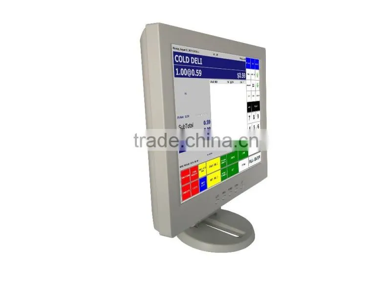 White 12" inch Touch Screen Monitor LCD VGA