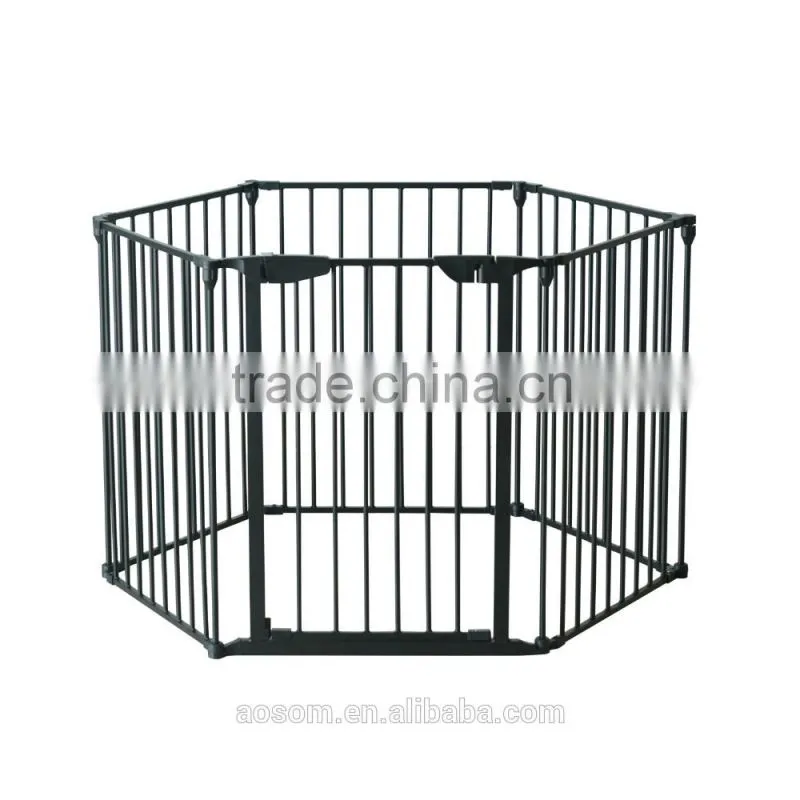 Pawhut Black Portable Dog Puppy Cage 6 Panel Pet Playpen
