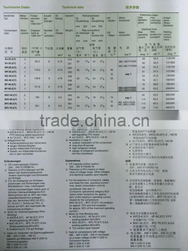 Bitzer compressor parts 4VCS-6.2