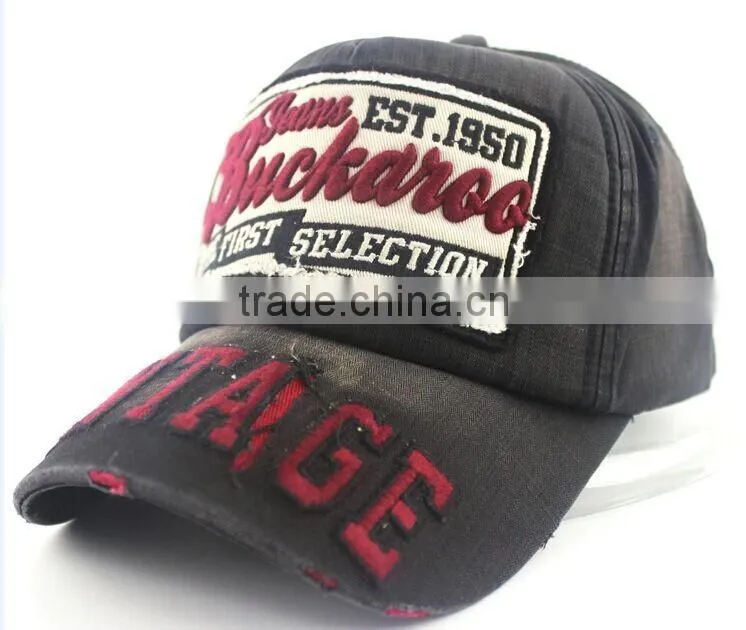 Washed Baseball Cap Blank Hat with metal buckle