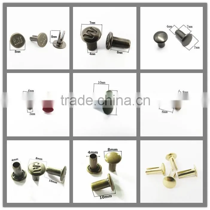 Custom Logo 8mm Metal Shoe Accessories Brass Rivets