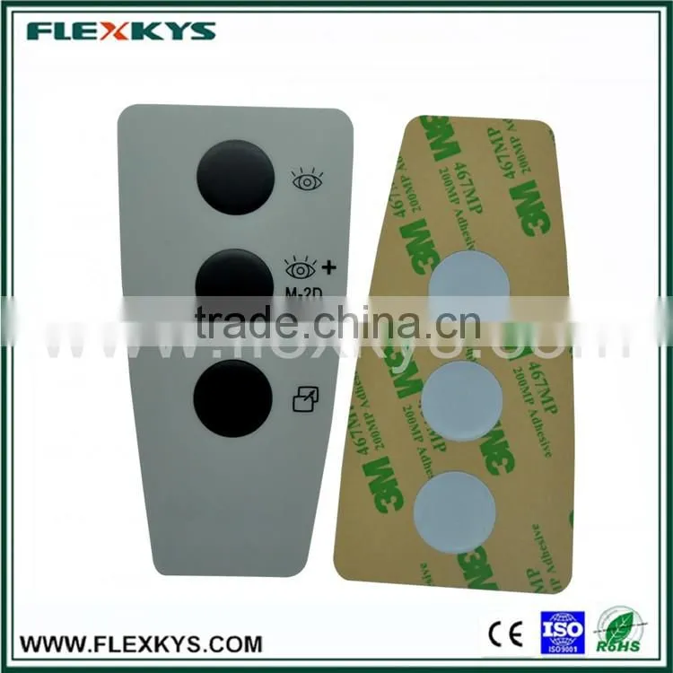 Chinese embossed key membrane switch graphic overlay
