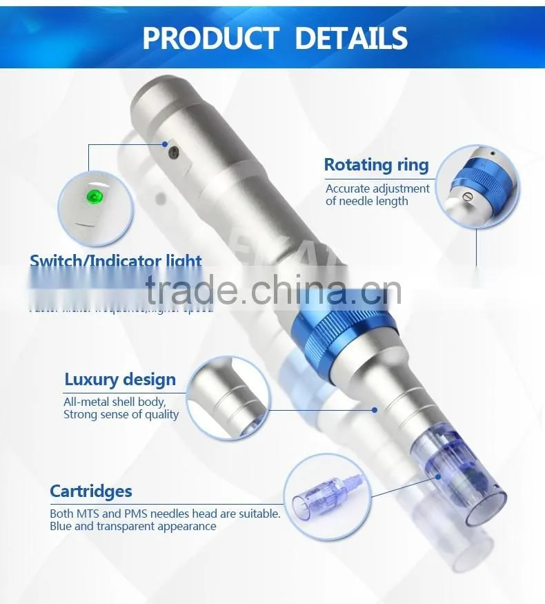 Wireless Derma pen Dr.pen Ultima A6 Microneedle pen derma stamp needle cartridge Newest 2016