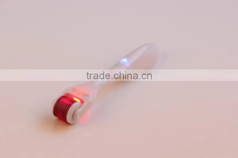 Multi-Color Led Vibration Massage Derma Roller with replaceable roller tip