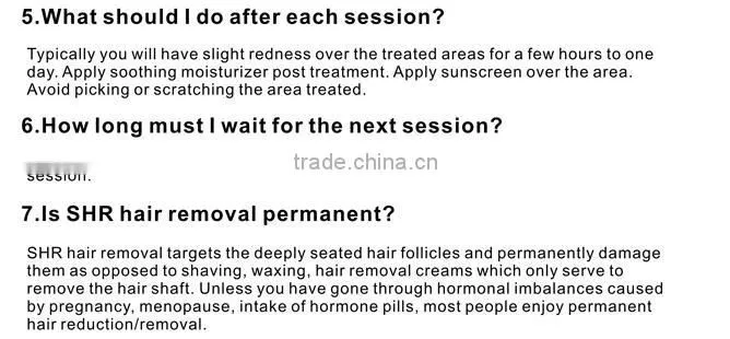 Good quality new technology fast permanent ipl shr hair removal machine