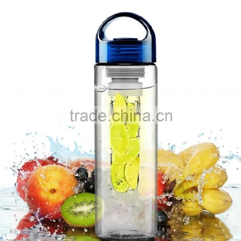 fruit infuser water bottle,plastic sport drinking bottle water bottle,plastic fruit juice bottles with blue cap