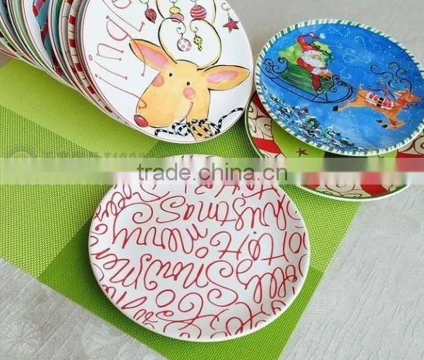 round soup porcelain plate,fine porcelain dinner plate,fruits porcelain plate