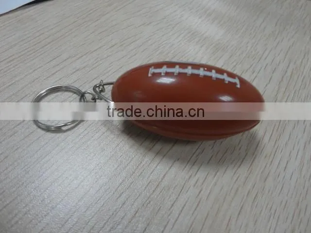 football shaped plastic bottle opener with keychain