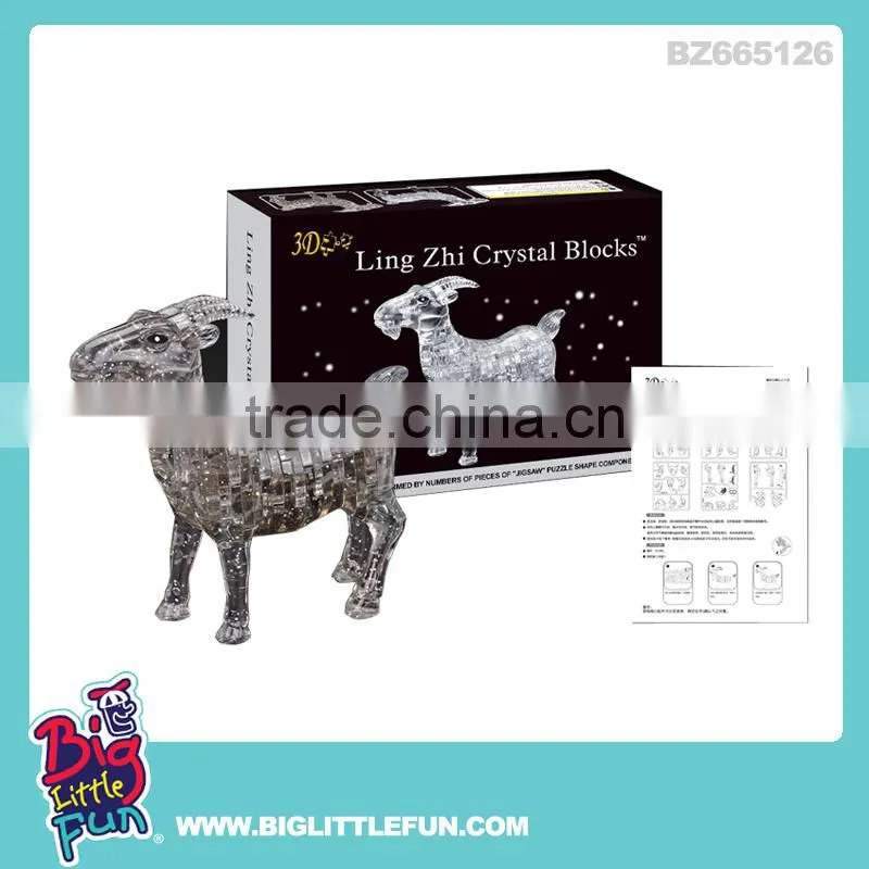 Building block toy, shark shape crystal block with light
