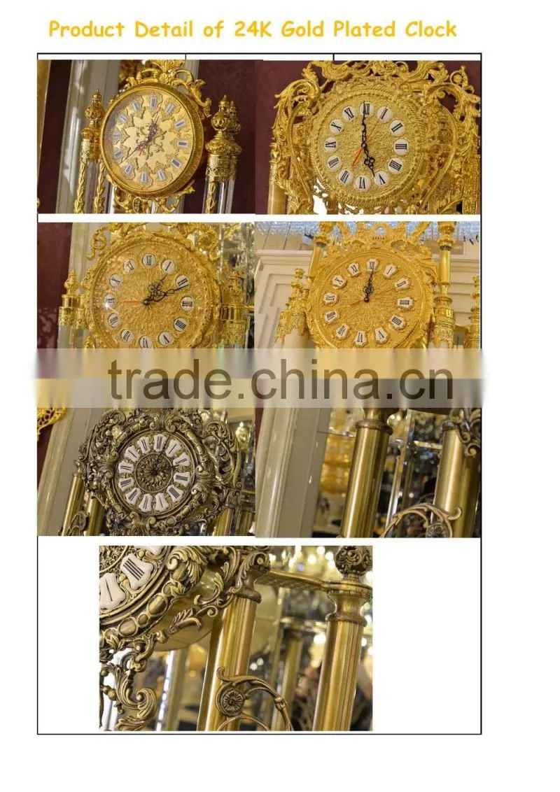 Vintage Copper Carved Floor Clock, Antique Bronze Ornate Rococo Style Floor Clock