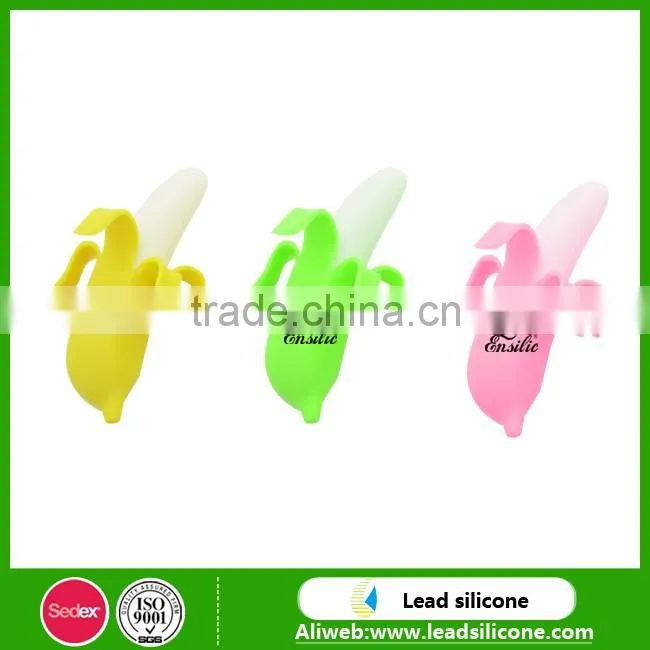 Customized Amazing Banana Silicone Wine Glass Marker,Creative Novelty Silicone Banana Wine Bottle Stopper