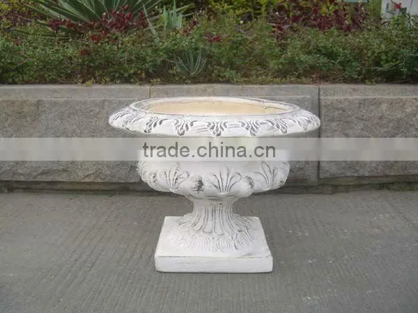 2014 popular tankshaped fiber clay garden flower pot QL-213-1