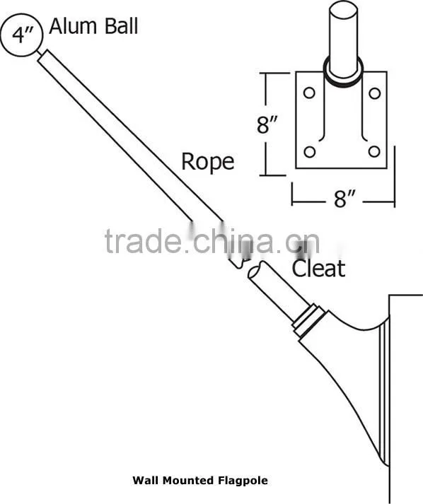 Outdoor Tapered Stainless Steel Flag Pole