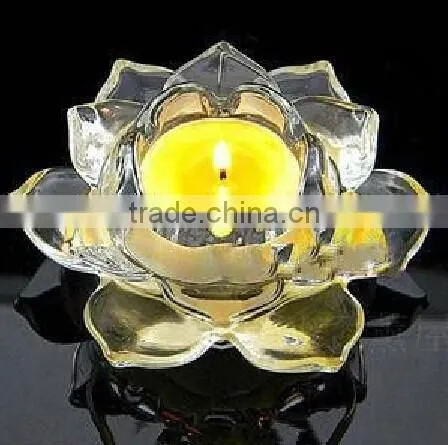 High-quality lotus flower glass candle holders