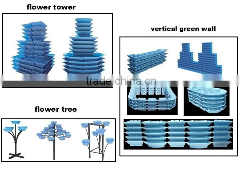 2015 New arc shaped plastic lamp post planters