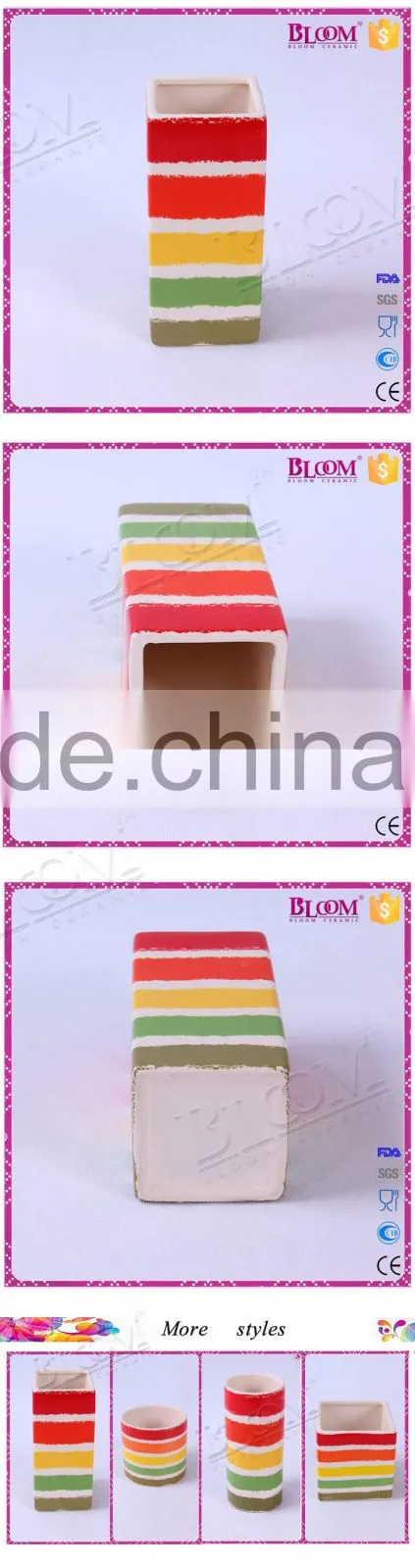 Factory direct sales ceramic square decoration vase
