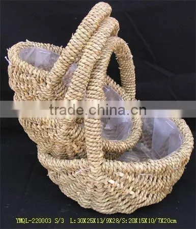 delicate seagrass basket