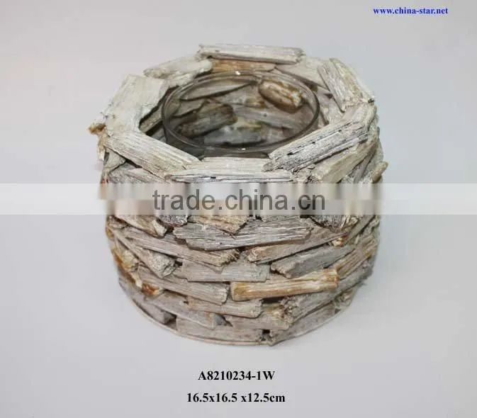driftwood candle holder