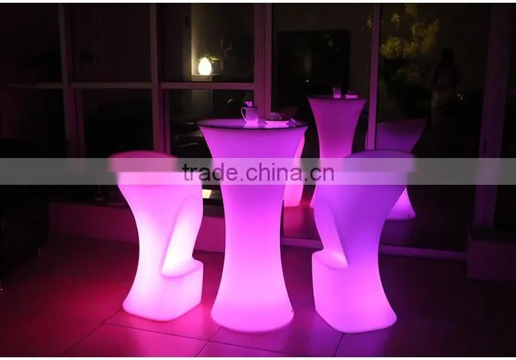 Chargeable Remote Control Party Supplies Festive Decorative Cocktail Table Cordless Led Lighted Illuminated Tables For Events