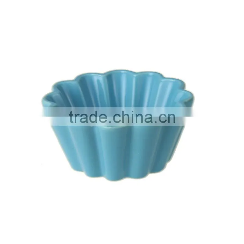 3.5" flower shape customized stoneware ice cream serving bowl