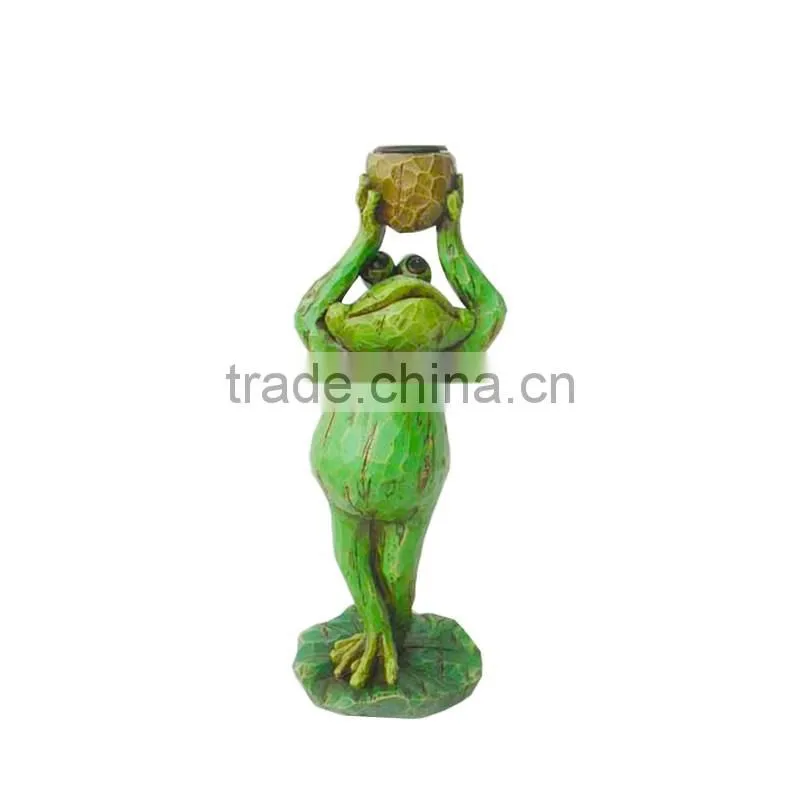 polyresin frog planter garden figurine