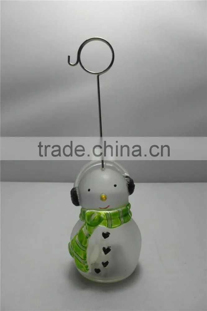 Snowman Memo Clips with Multicolor Molded Acrylic Based