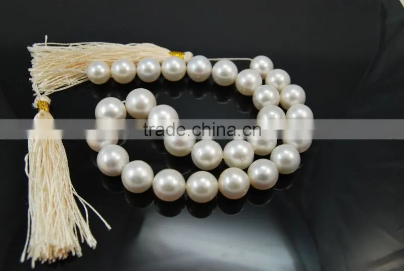 high quality 11-12mm AA white round south sea pearl strands