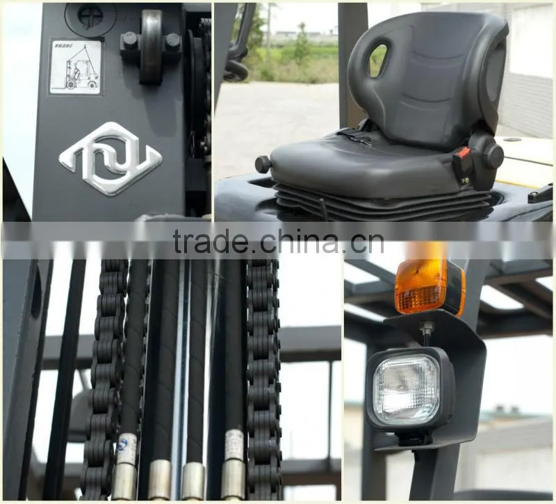 3.5Ton 6000mm Triplex Full Free Mast Diesel Forklift with Automatic Transmission For Factory