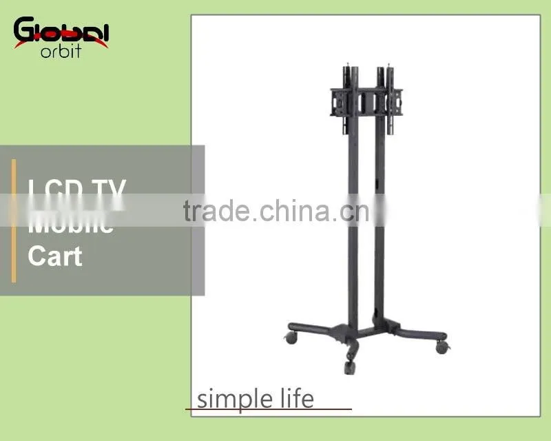 New Design Adjustable Shelf Television Cart Swivel TV Trolley TV Mount With Projector Holder