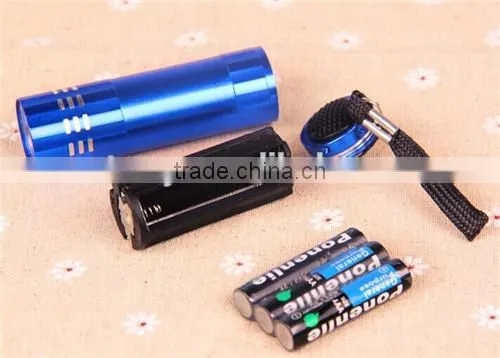 9 long life mini ultra bright LEDs Flashlight,LED torch