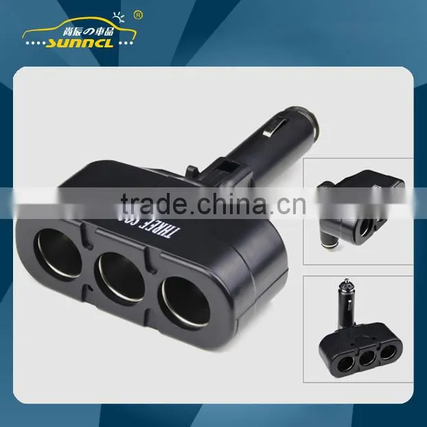 3 Way Uesd Cigarette Lighter Socket Adapter with CE Certificate for Cell Phones , iPhones , iPads & Tablet