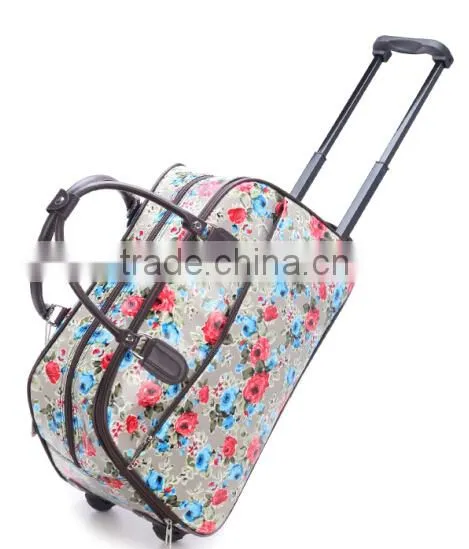 printing Trolley travel bag with durable wheels