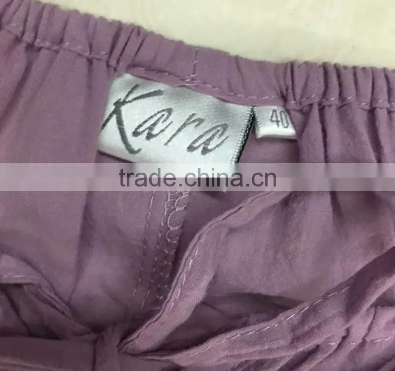 Women 100%cotton middle sleeve purple t-shirt garment stock lot