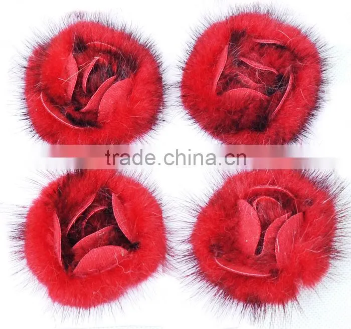 CX-A-25B Garment Decorated Ladies Genuine Mink Fur Fashion Brooch Pin
