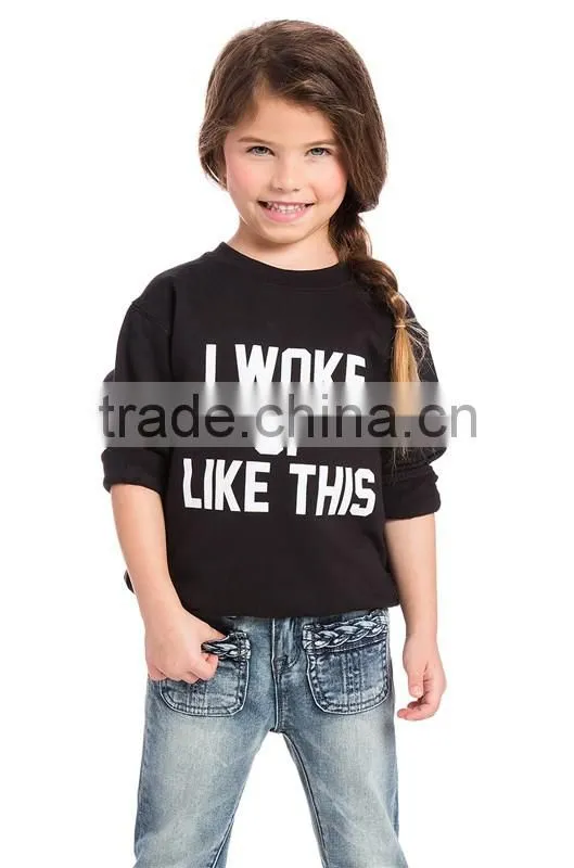 high quality soft comfort pure cotton kids girls oversized sweatshirt pullover