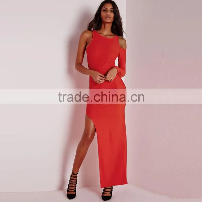2016 evening party long red plain frog cocktail dress